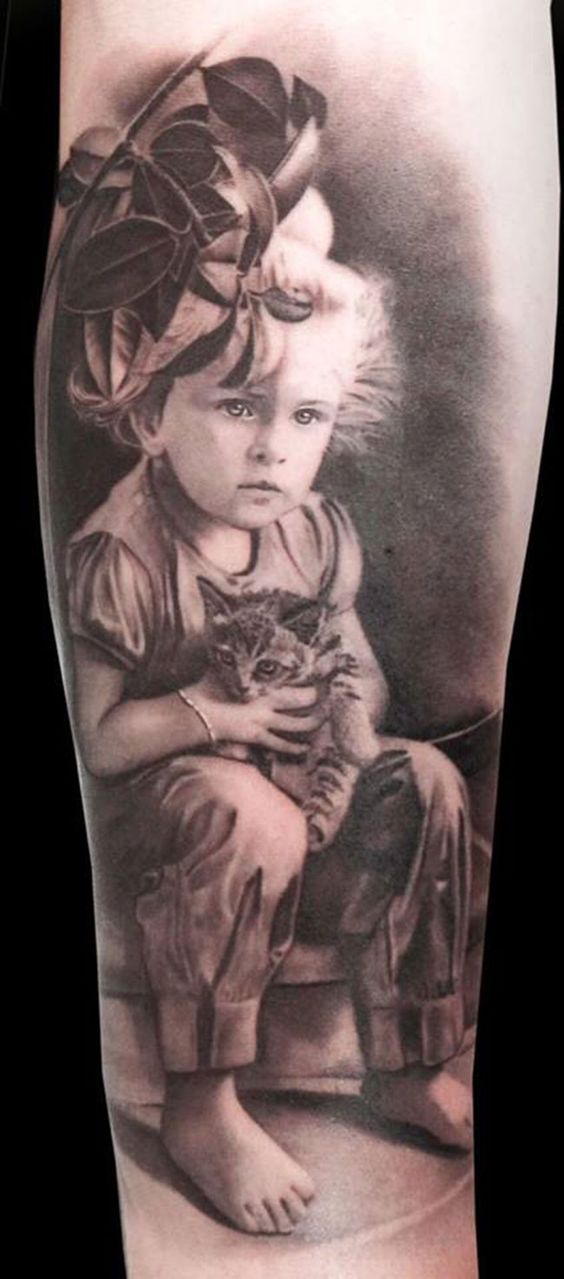 Tatouage portrait enfant