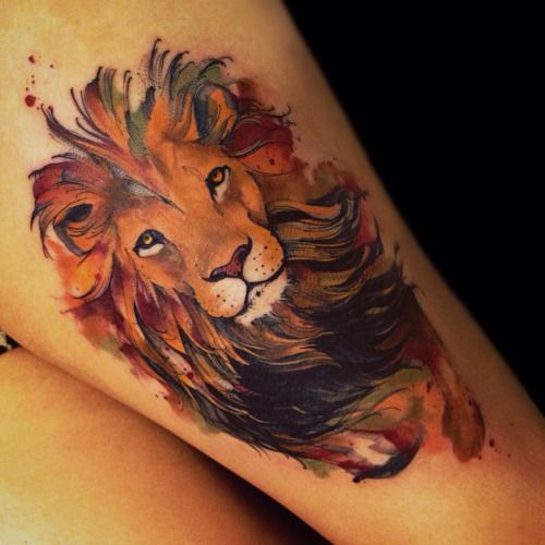 Tattoo lion en couleurs